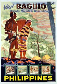 Original Vintage Poster: Visit Baguio, Philippines, Orient's Mountain Wonderland