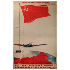 Original Vintage 1937 Soviet Propaganda Poster, Bolshevist Greeting