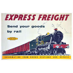Original Vintage Railway Express Freight Service Poster