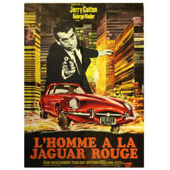 Original Vintage Movie Poster:: L'homme a la Jaguar Rouge (Man in a Red Jaguar)
