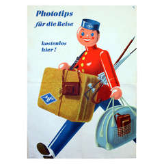 Original Retro Mid-Century Advertising Poster, Agfa Photography Products