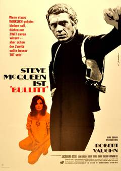 Vintage Bullitt: Original Film Poster For The Award Winning Movie Starring Steve McQueen