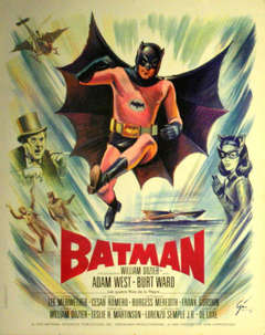 Original vintage film poster for the movie Batman, artwork by Boris Grinsson