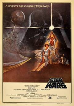 Affiche d'origine du film de 1977 de Tom Jung pour Star Wars Episode IV - A New Hope