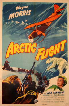 Original vintage movie poster for the film 'Arctic Flight' starring Wayne Morris