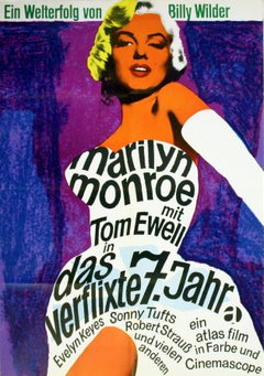 Original Vintage Movie Poster For The Seven Year Itch Starring Marilyn Monroe