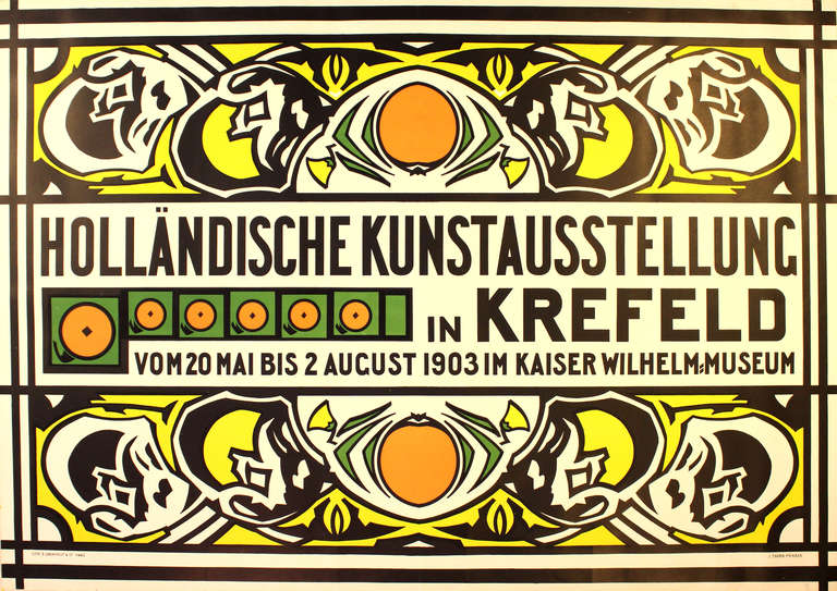 Johan Thorn Prikker Print - Original Dutch Art Nouveau exhibition poster: Hollandische Kunstausstellung