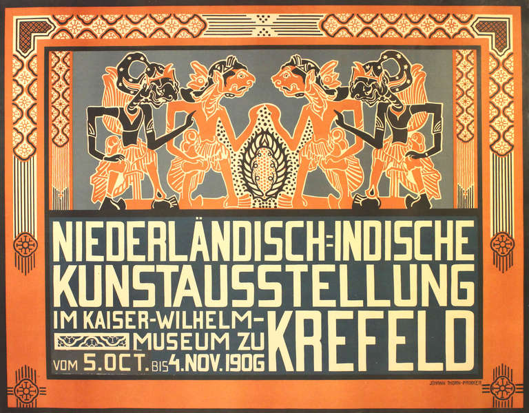 Johan Thorn Prikker Print - Original Art Nouveau exhibition poster: Dutch Indies (Indonesia) Art Exhibition