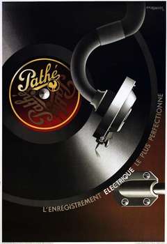 Original vintage Art Deco poster for Pathe record players by Cassandre