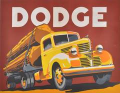 Original Vintage Advertising Poster Featuring A Dodge VC TD-21 Pickup Lug Truck