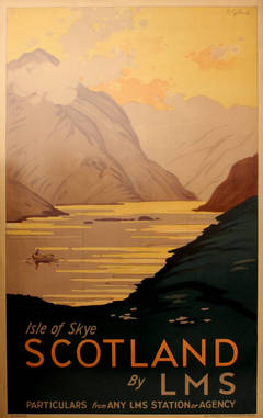 Original 1930s LMS Railway Travel Poster By RG Praill: The Isle of Skye Scotland