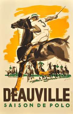 Original vintage poster for the 1938 Deauville Polo Season
