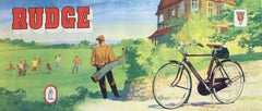Original Vintage poster for Rudge Bicycles featuring a game of golf