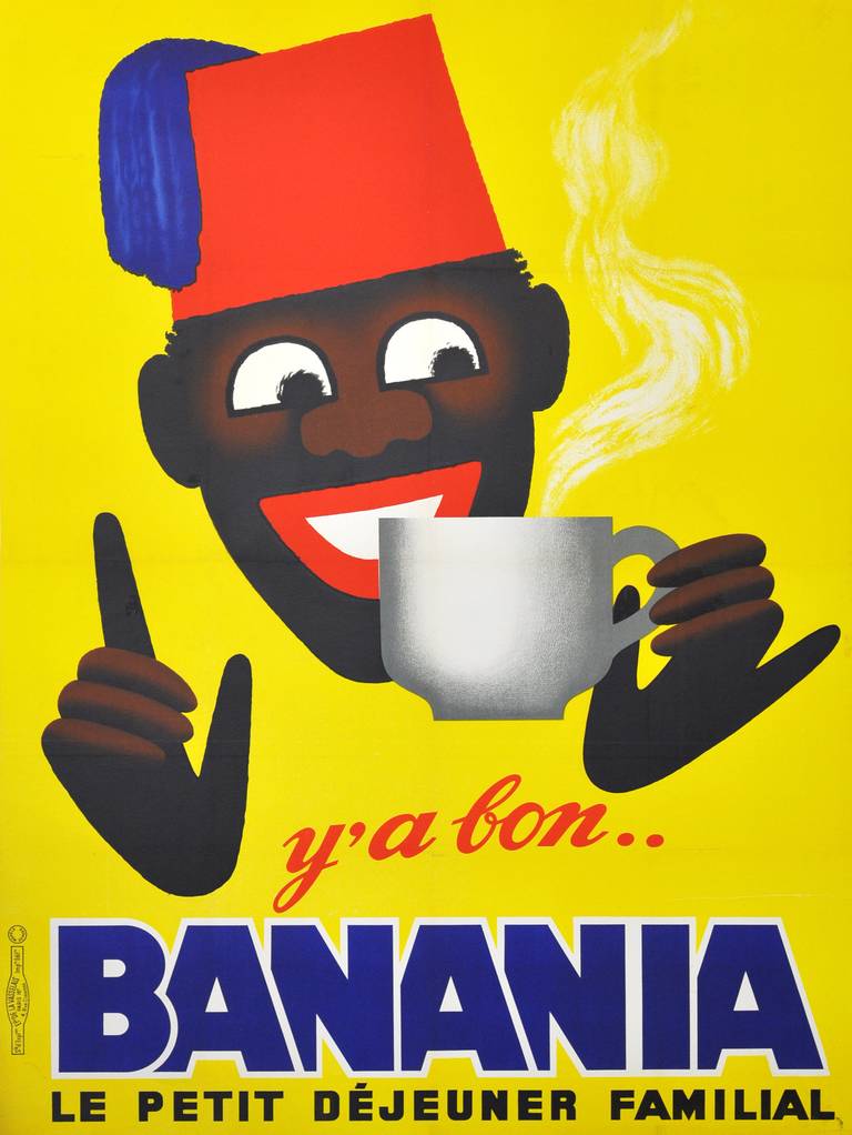 Unknown Print - Original vintage 1950s advertising poster for a popular breakfast drink, Banania