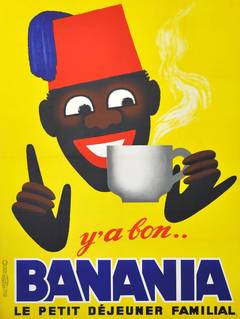Original vintage 1950s advertising poster for a popular breakfast drink, Banania