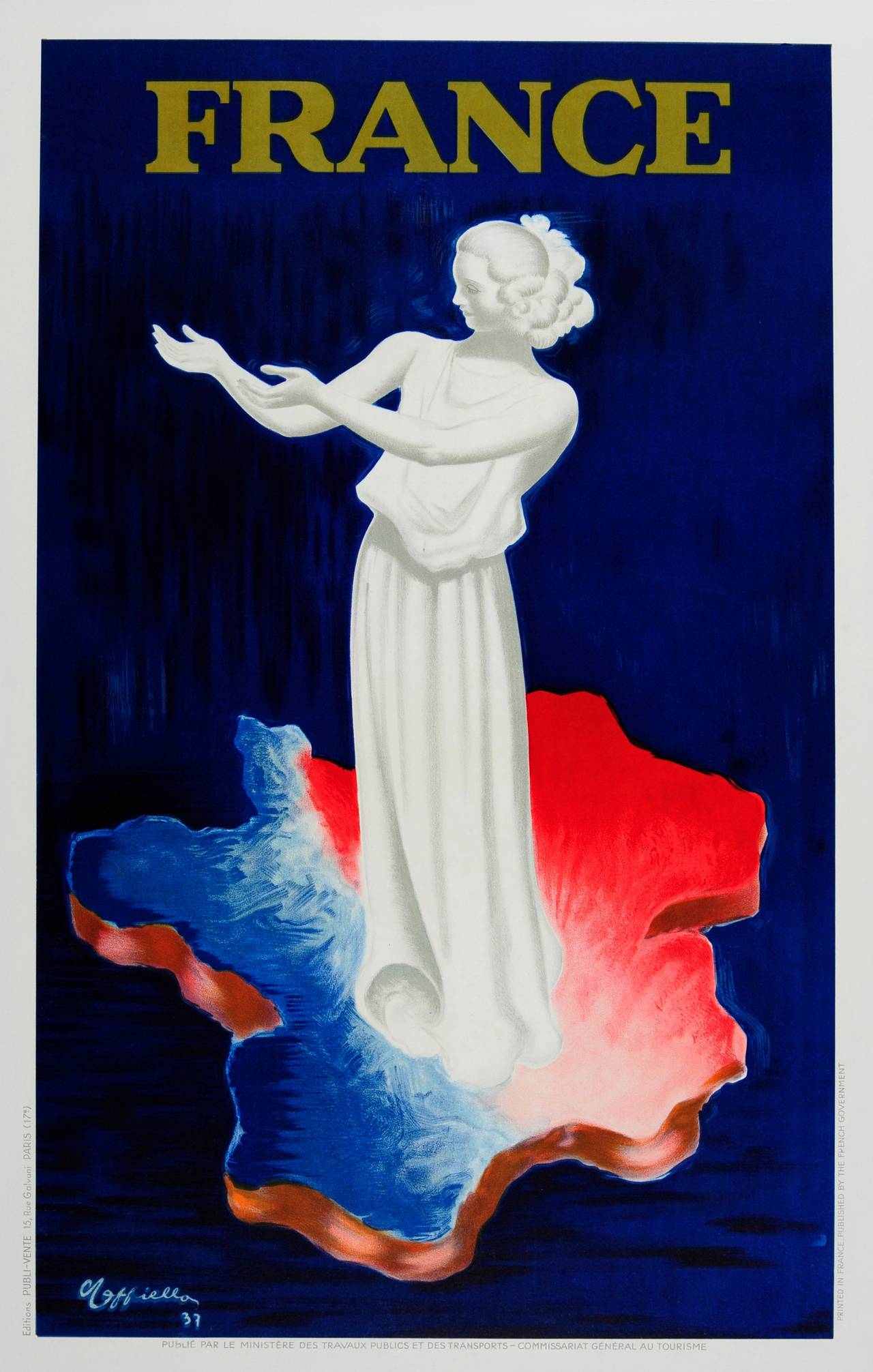 Leonetto Cappiello Print - Original Poster By L Cappiello For The 1937 World Fair Exposition Internationale