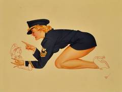 Original vintage WW2 pin-up poster by George Petty - Air Force ("Petty Girls")