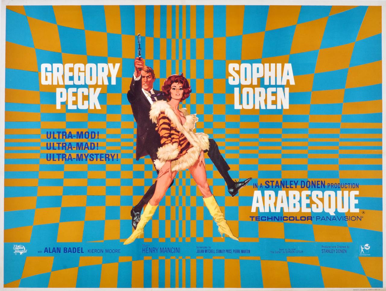 Unknown Print - Original Vintage Movie Poster For Arabesque Starring Gregory Peck & Sophia Loren