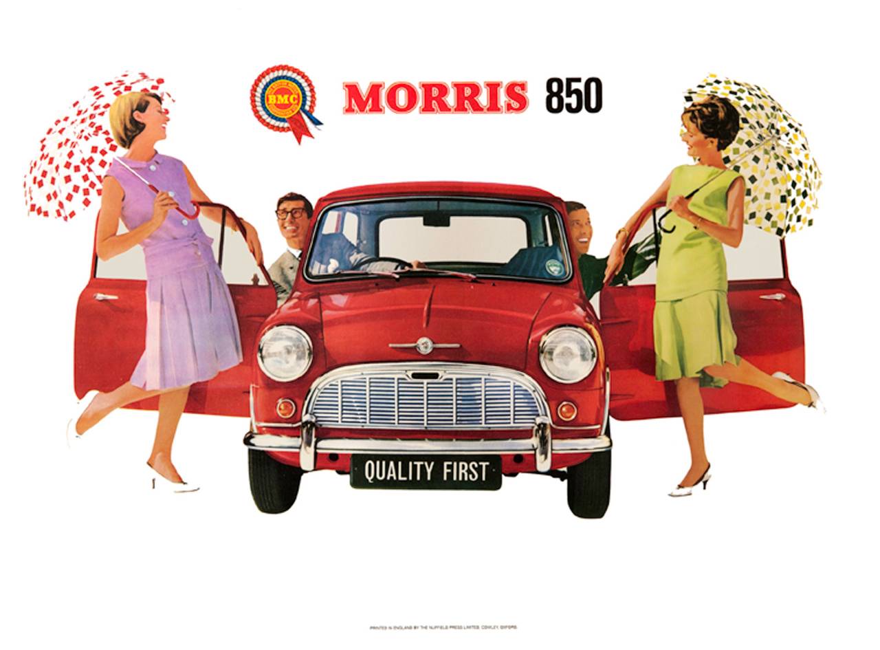 Unknown Print - Original Vintage Advertising Poster For The Iconic British Car - Morris 850 Mini