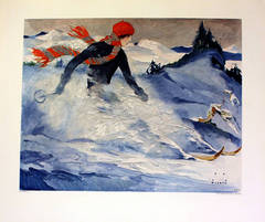 Original vintage 1930s skiing poster - Christiania - by Jupp Wiertz