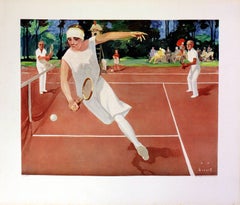 Original vintage 1920s Art Deco tennis poster by Jupp Wiertz