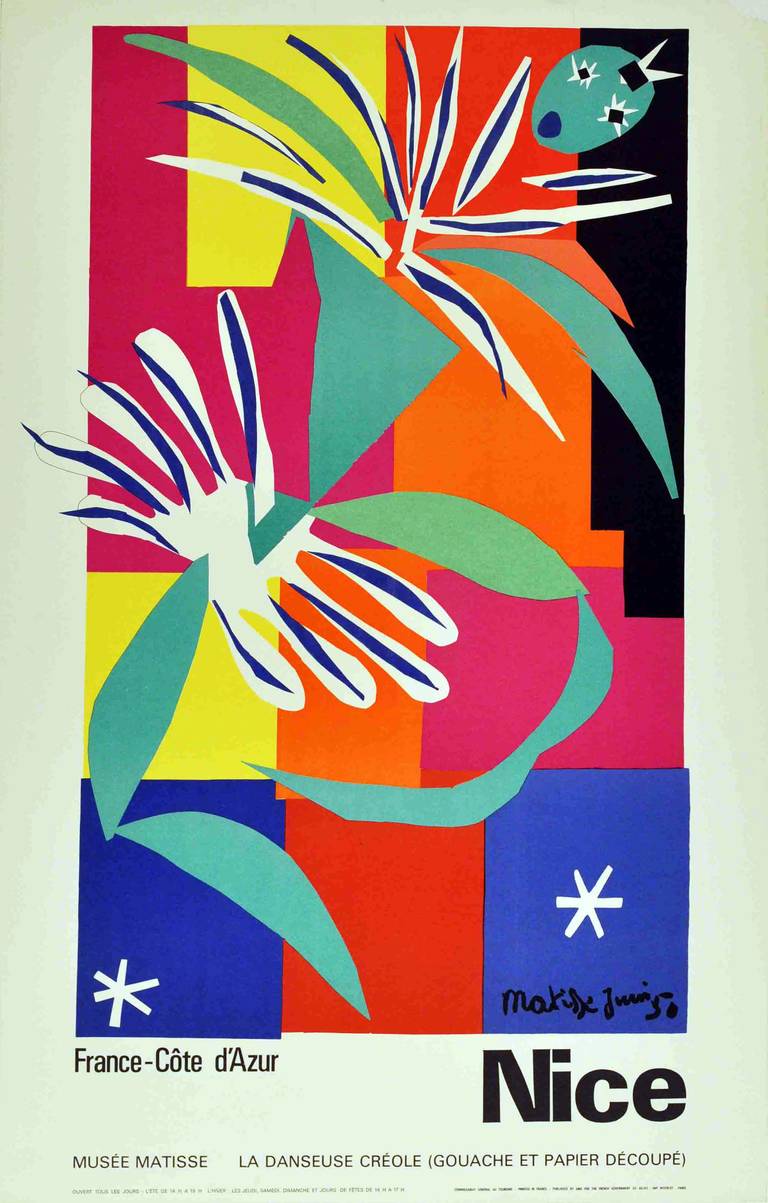 Henri Matisse Print - Original vintage poster for Nice, Cote d'Azur - La Danseuse Creole by Matisse