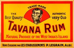 Original Antique drink advertising poster for Tavana Rum