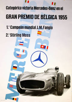Original vintage poster: Mercedes Benz victories at the Belgium Grand Prix 1955