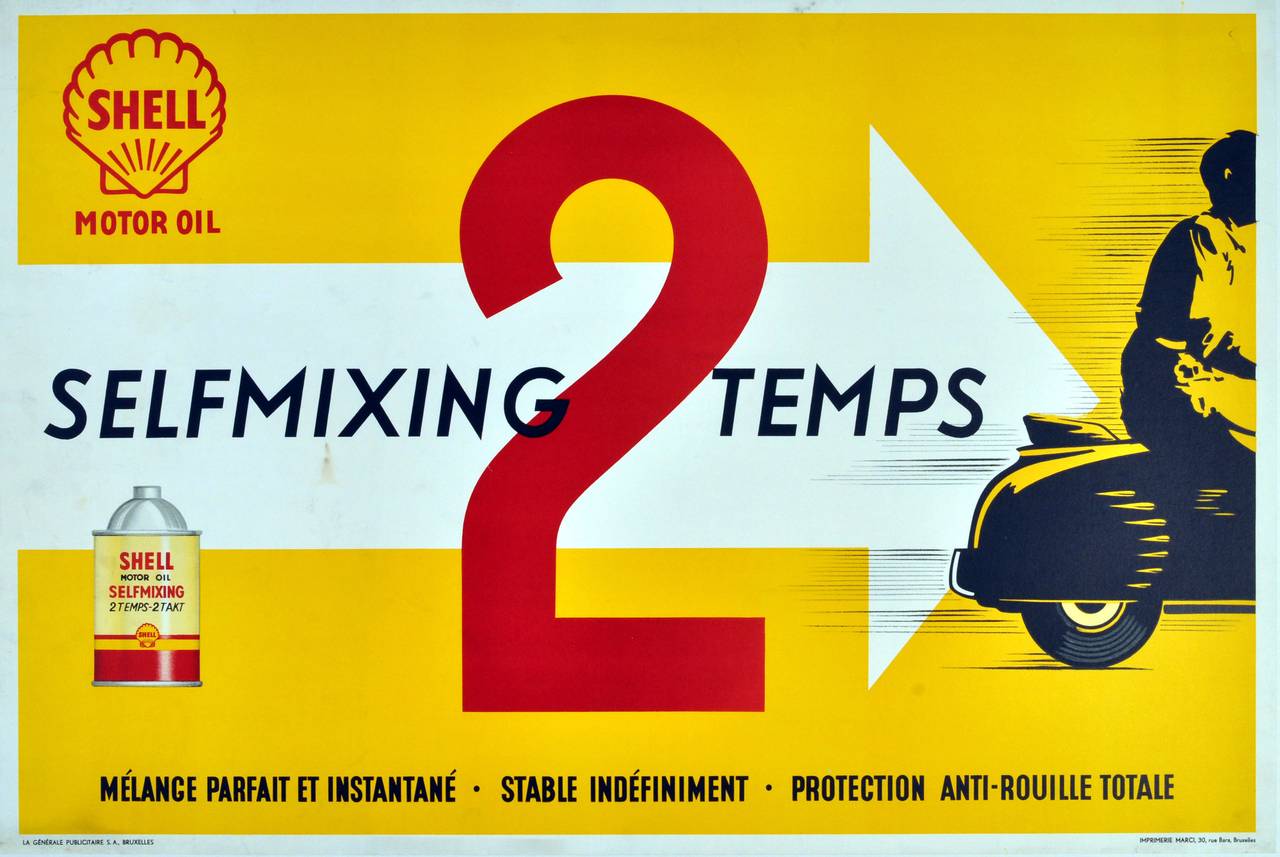 Original vintage advertising poster for Shell Motor Oil