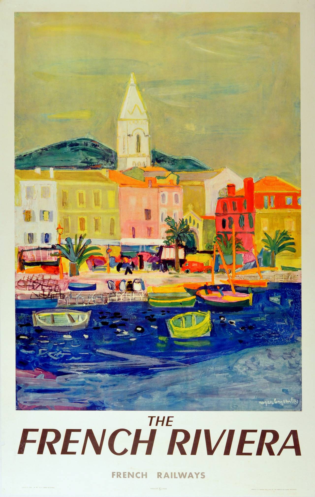 TX01 Vintage 1950's Visit France French Riviera Travel Poster Re-Print A4 