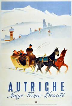 Original vintage poster for Autriche - Austria: Snow, Enchantment, Beauty