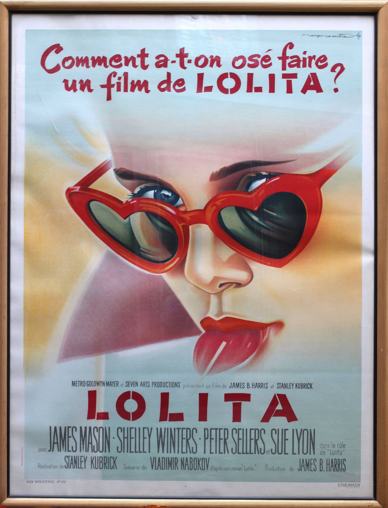 Roger Soubie Print - Original vintage movie poster for the film directed by Stanley Kubrick - Lolita