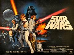 Original and rare first release movie poster for George Lucas' Star Wars saga