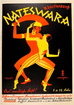 Original Vintage Asian Design Poster For Nateswara Kunstlerzunft Artist Festival