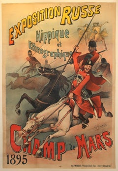 Original Antikes Werbeplakat der russischen Ausstellung „Exposition Russe 1895“