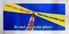 Large Original Vintage Mid-Century Motivational Poster - Don't Hide Your Light!