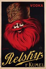 Antique Original Iconic Advertising Poster - Vodka Relskys 1º Kumel - Leonetto Cappiello