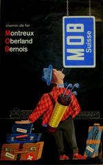 Original Vintage Montreux Oberland Bernois MOB Railway Poster Featuring A Golfer