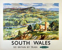 Original Vintage 1958 British Railways Travel Advertising Poster For South Wales