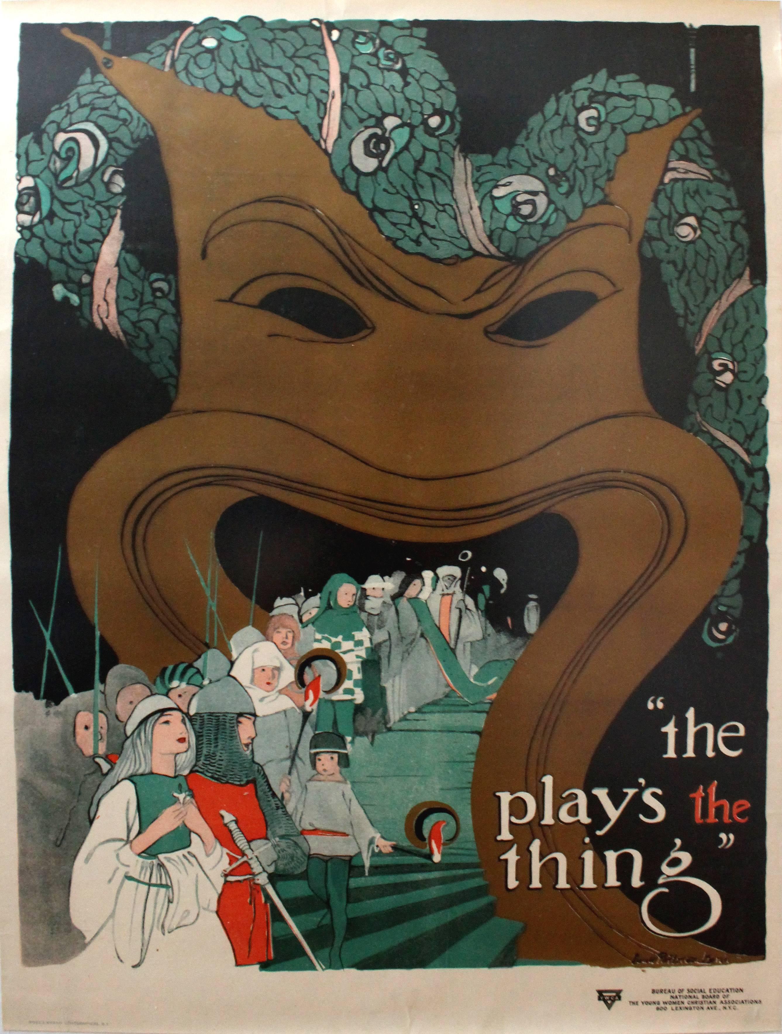 Lucille Patterson March Print - Original Vintage 1915 Theatre Poster For The YWCA Entitled The Play's The Thing