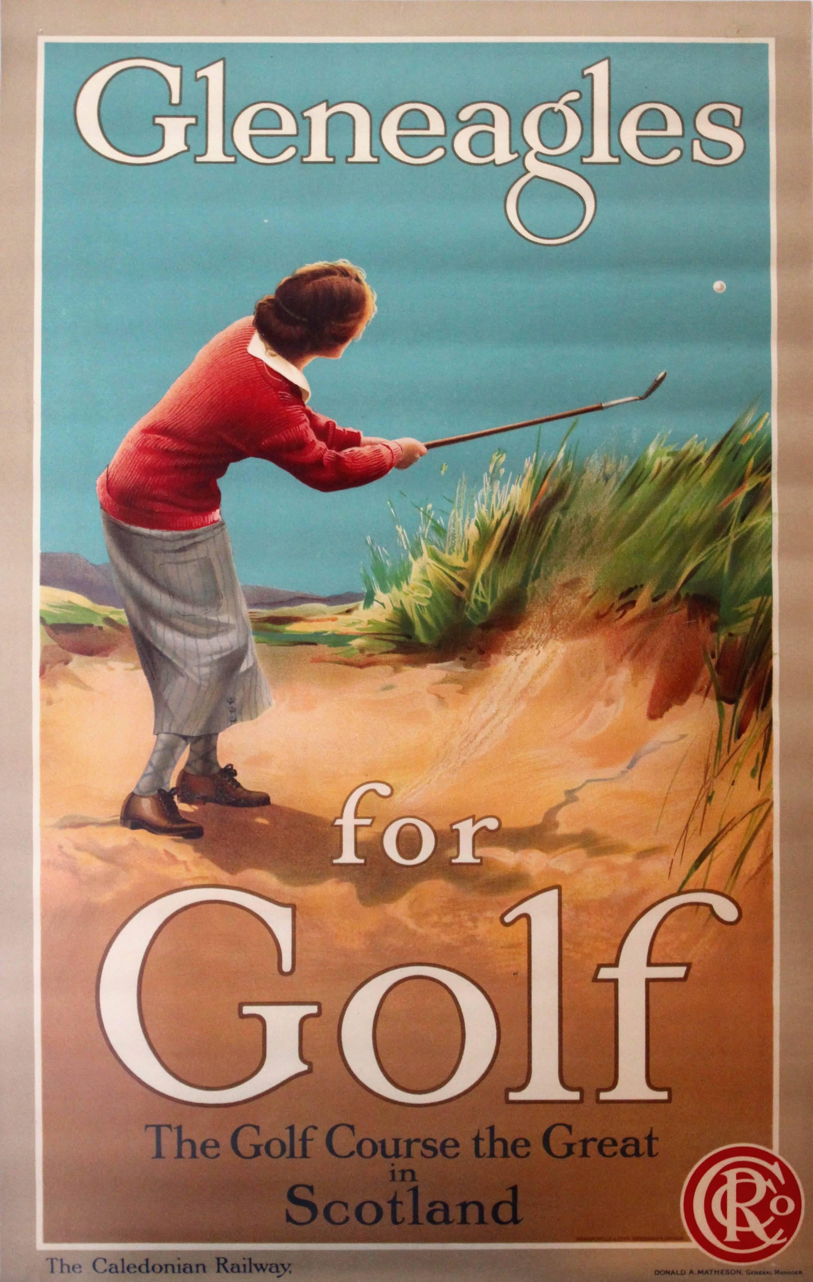 Unknown Print - Early Original Poster - Gleneagles for Golf - The Caledonian Railway Scotland