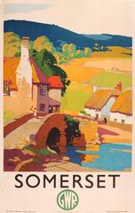 Vintage Original 1930s Great Western Railway GWR Poster - Somerset - By Frank Sherwin