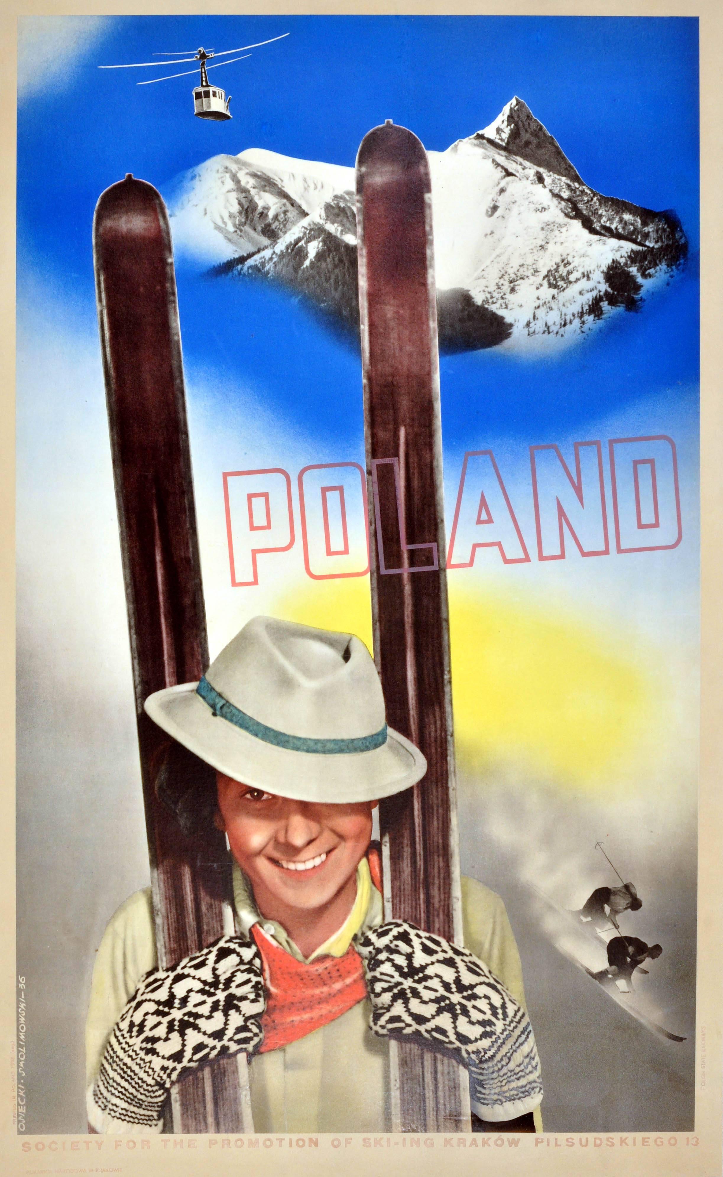 Stefan Osiecki and Jerzy Skolimowski Print - Rare Original Vintage Polish Skiing Poster By Osiecki & Skolimo - Ski In Poland