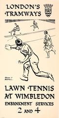 Original Vintage 1922 Poster For London's Tramways - Lawn Tennis At Wimbledon