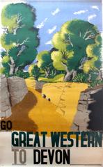 Original 1932 GWR Poster By Edward McKnight Kauffer - Go Great Western To Devon