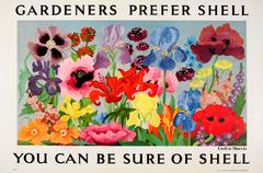 Vintage Original 1934 Advertising Poster-Gardeners Prefer Shell You Can Be Sure Of Shell