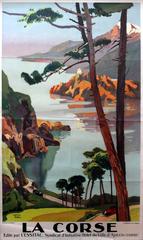 Original Vintage 1920s Travel Advertising Poster For La Corse - Corsica - Italy
