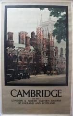 Original Vintage 1930s Railway Poster By Fred Taylor - Cambridge On The LNER