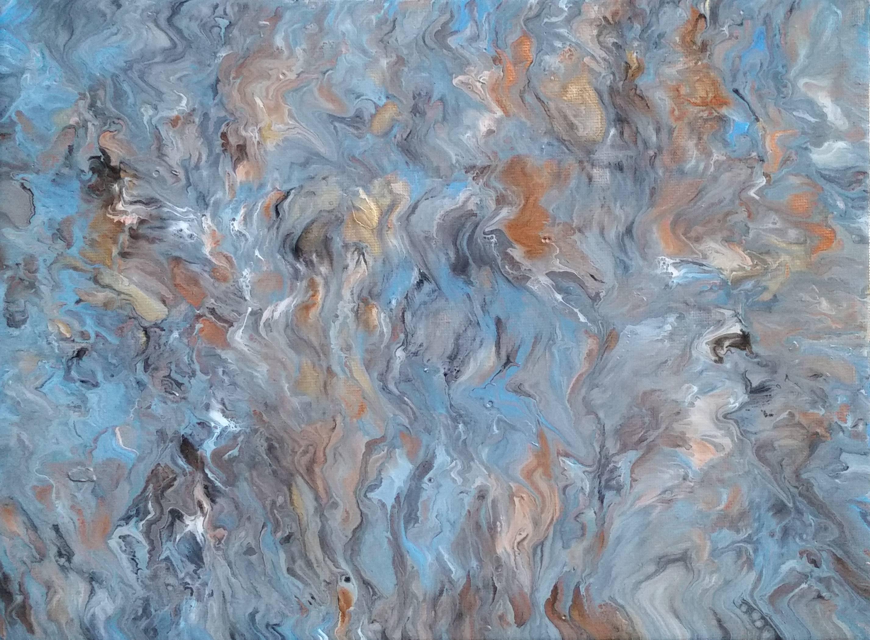 Alexandra Romano Abstract Painting - Blue Marble II