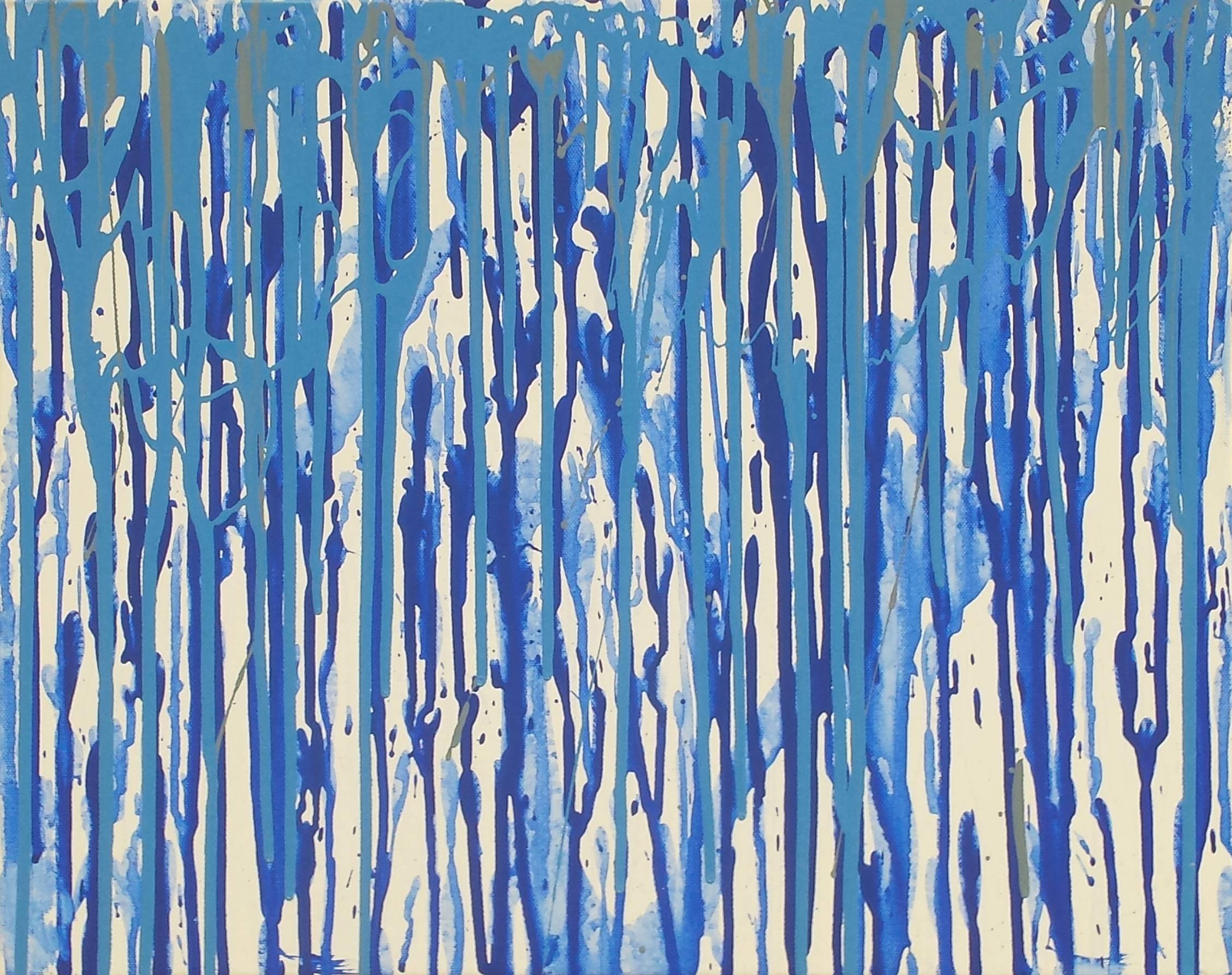 Alexandra Romano Abstract Painting - Blue Rain